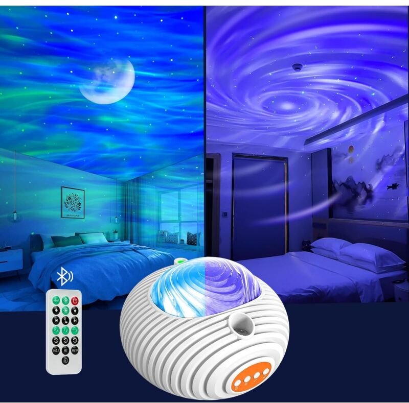 Sternenhimmel-Projektor, Doppeleffekt-Galaxie-Projektorlampe, Nordlichter und Milchstraßen-Sternenprojektor mit Bluetoot...