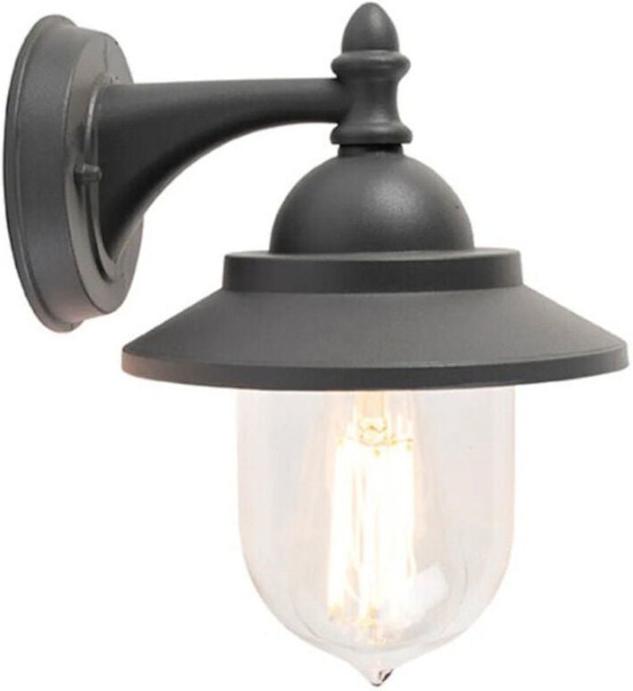 Trade Shop - LANTERNA A PARETE STILE RETRÒ LAMPADA DA MURO PER GIARDINO FACCIATE E27 IP44 524WA-B247 - Dunkelgrau