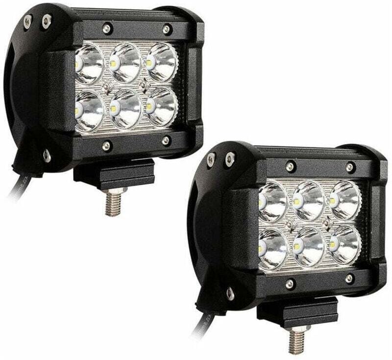 Hengda 2x 18W Quadratische LED-Arbeitsscheinwerfer, 12V/24V, IP67 wasserdichte Fahrscheinwerfer, Geländetaugliche Arbeit...