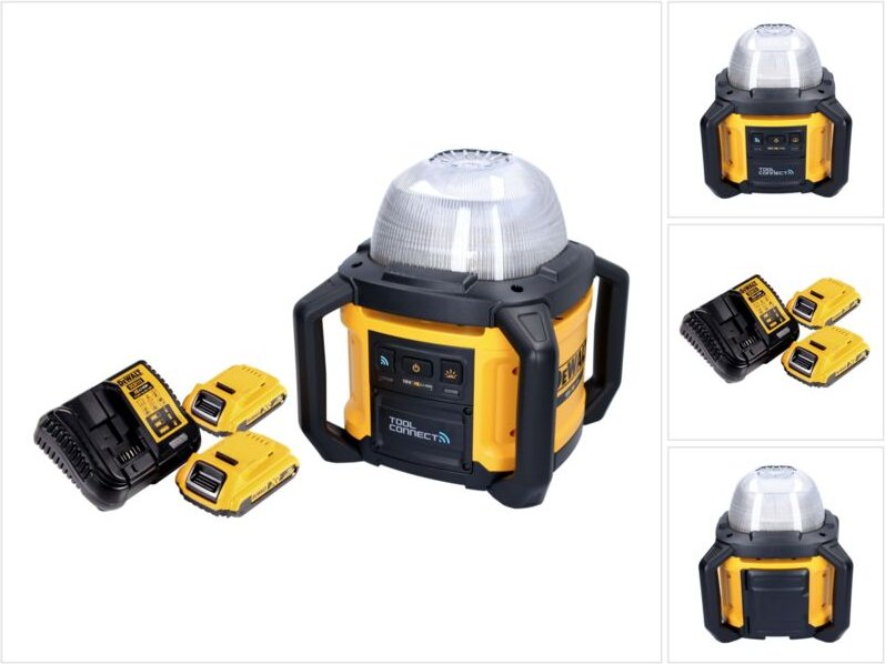 DeWalt DCL 074 D2 Akku Baustellenstrahler Strahler 18 V 5000 lm 4000 Kelvin + 2x Akku 2,0 Ah + Ladegerät