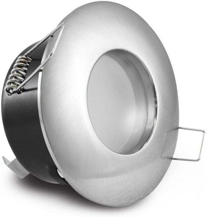 Set mit 1 Einbaustrahlerrahmen, Strahlergehäuse aus gebürstetem Edelstahl, geeignet für Badezimmer, Wohnzimmer, Küche, S...