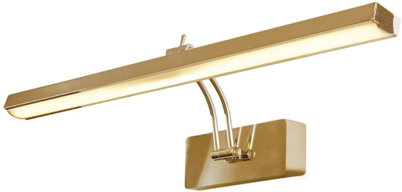 Led Bilderlampe mit Schalter Aluminium verstellbar 60,5 cm breit in Messing 3000 k warmweißes Licht