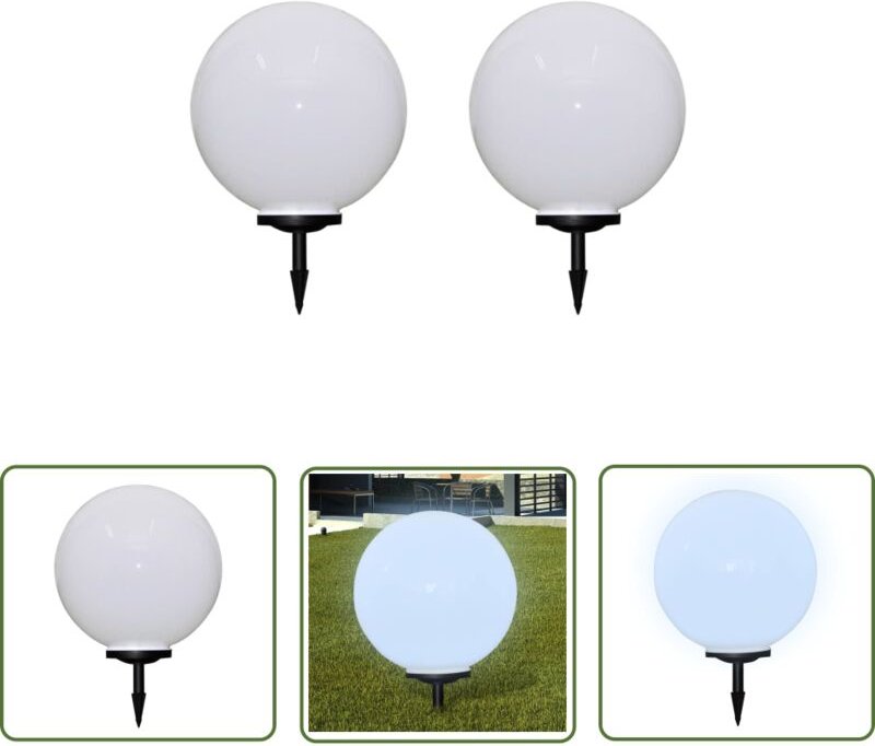 Thumbnail - The Living Store Wegeleuchten 2 Stk. led 50 cm mit Erdspieß - led Solarleuchte - Gartenleuchte - Outdoor Beleuchtung - W...