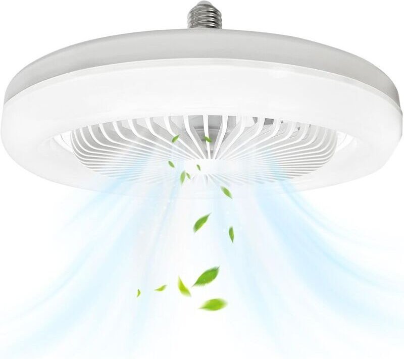 Beleuchteter Deckenventilator, 10 Zoll E27, geschlossener, geräuscharmer Deckenventilator, 30 W, tragbarer Wandventilato...