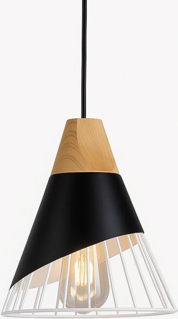 Skandi Hängeleuchte ador aus Metall und Holz