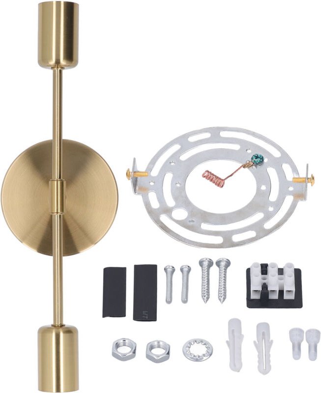 Eosnow Doppelwandlicht Basis E27 E26 Rost Proof Vintage Lampenlampen -Glühbirnen für Wohnzimmer Badezimmer Gold 85‑265V