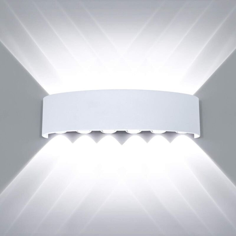 Moderne, wasserdichte LED-Wandleuchte, Wandleuchte mit nach oben/unten gerichteter Leuchte, LED-Wandfluter aus Aluminium...