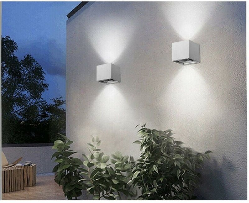 Trade Shop Traesio - Trade Shop - doppelemission led cob wandleuchte 12W aussenleuchte 4000K 3000K 6500K grau ES46 -