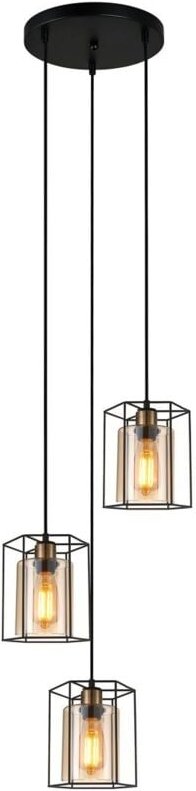 Thumbnail - Kalula Industrielle, Retro 3-flammige Cluster-Pendel-Deckenleuchte, E27 - Italux