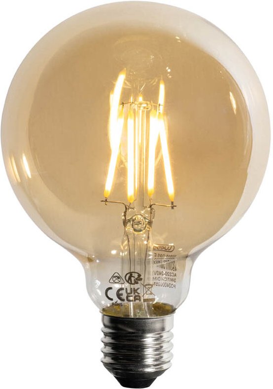 Luedd - E27 3-Stufen dimmbare LED-Glühbirne Gold G95 4W 450lm 2700K