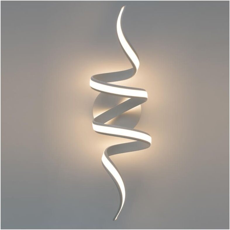 Große Wandleuchte oder Deckenleuchte led Lockenband weiß - Kauai