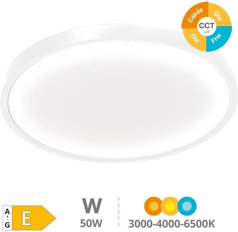 LED-Deckenleuchte 'Belair' (50W 3CCT 5500lm) IP44/IK4 Ø400x25mm weiße Farbe