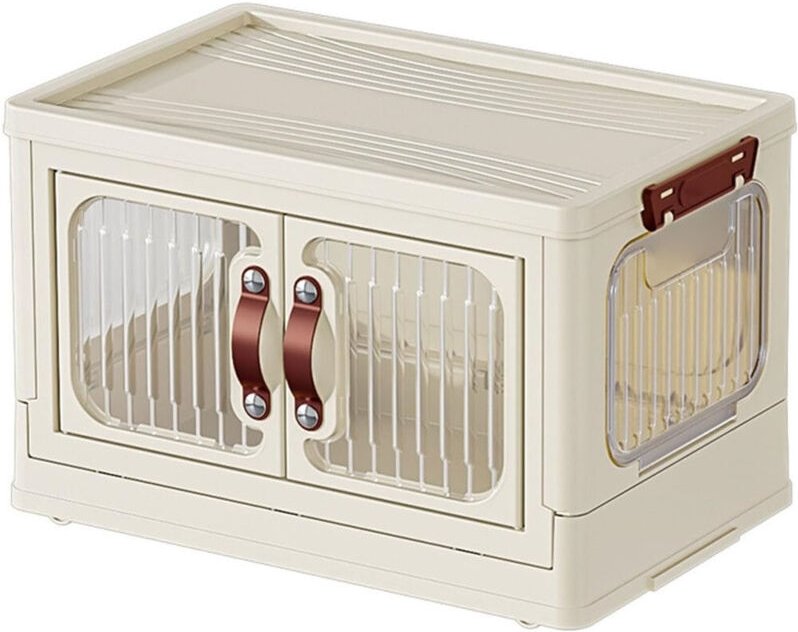 Trade Shop Traesio - Trade Shop - Klappbarer Kunststoffschrank mit transparenten Containertüren mit Rollen, Kleiderschra...