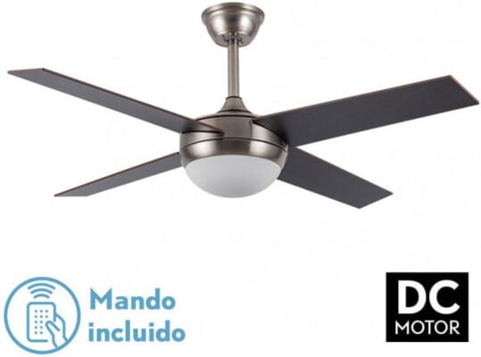 Ventilator dc ciro 2xe27 nickel 4 asp.rev. buche/wenge 35/45x116,8d Fernbedienung & Zeitschaltuhr