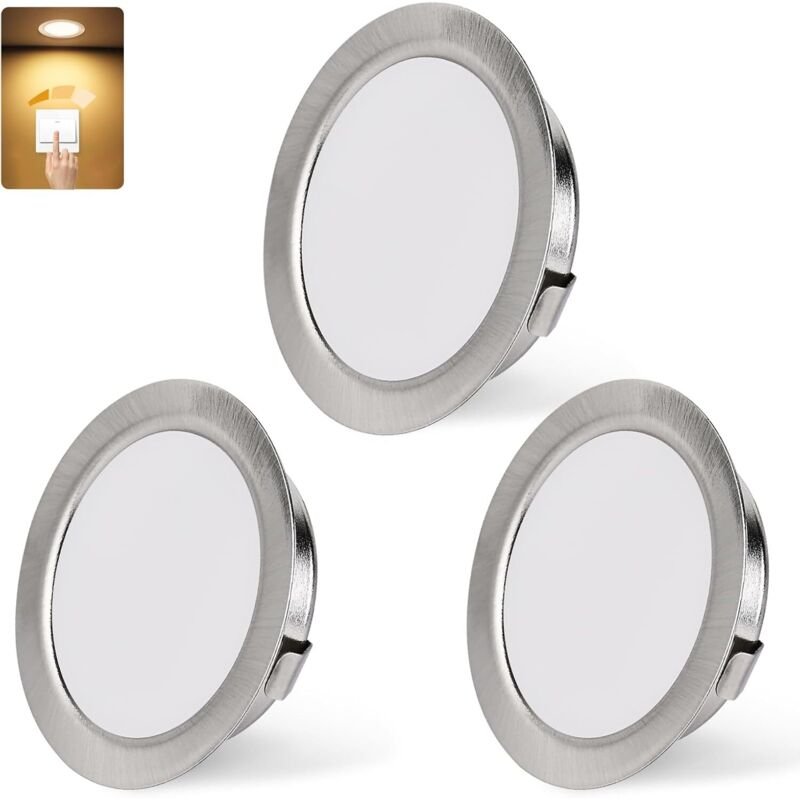 LED Einbaustrahler 230V Dimmbar, 3W 3000K Warmweiß LED Spot Ultra Flach 300LM Bohrloch 55-58mm und 15mm Flache, IP44 Möb...