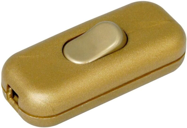 Netzschalter, 1-polig, 250 V, 2 A, gold, 2-polig