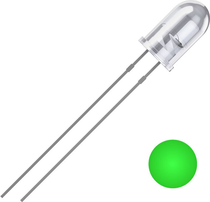 Thumbnail - Quadrios - 2111O181 led bedrahtet Grün Rund 5 mm 19000 mcd 25 ° 20 mA 3 v