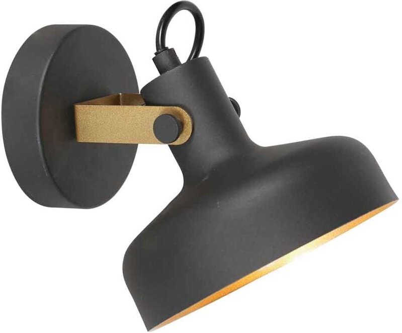 Wandleuchte - Prato - schwarz - metall - bettlampe - - Mexlite