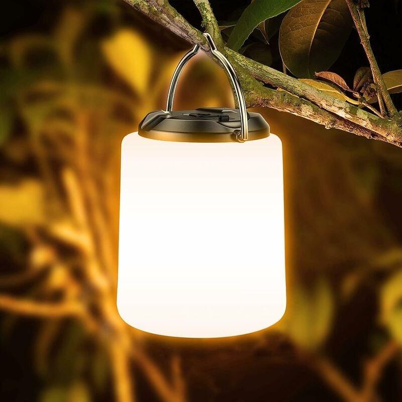 Thumbnail - Aougo - Wiederaufladbare Campinglaterne, wiederaufladbare LED-Campinglampe - 3000K warmweißes Licht, 3 Modi einstellbare...