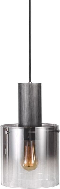 Javier - Moderner hängender Anhänger schwarz, rauchiges 1 Licht mit Glasschirm, E27 - Italux