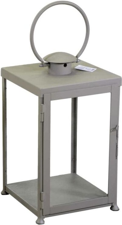Webmarketpoint - Quadratische taubengraue Metalllaterne cm30x30h55/72