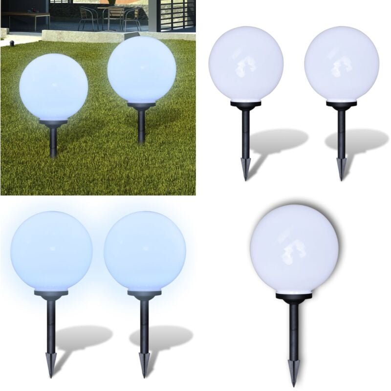 Vidaxl - Wegeleuchten 2 Stk. led 30 cm mit Erdspieß - LED-Solarleuchte - Gartenbeleuchtung - Außenscheinwerfer - Wegleuc...