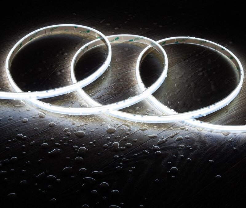 LED-Streifen Dimmbar 220V COB Ohne Gleichrichter Silicone FLEX 560 LED/m 1250 lm/m IP65 Breite 10mm Schnitt alle 10 cm N...