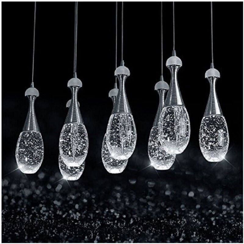 Trade Shop - Kronleuchter Lampe 6 Anhänger Blasen Stahl Deckenleuchte led Wandgestaltung -