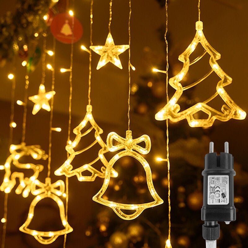 Froadp Weihnachten Lichterketten Innen 138 LED Warmweiß Kristall Weihnachten String Lichte mit 8 Modi & Speicherfunktion...