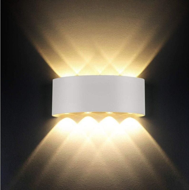 LED-Wandleuchte, 8 W, Warmweiß 3000 K, modernes Aluminium, für Wohnzimmer, Schlafzimmer, Flur, Treppenhaus, Küche, Esszi...