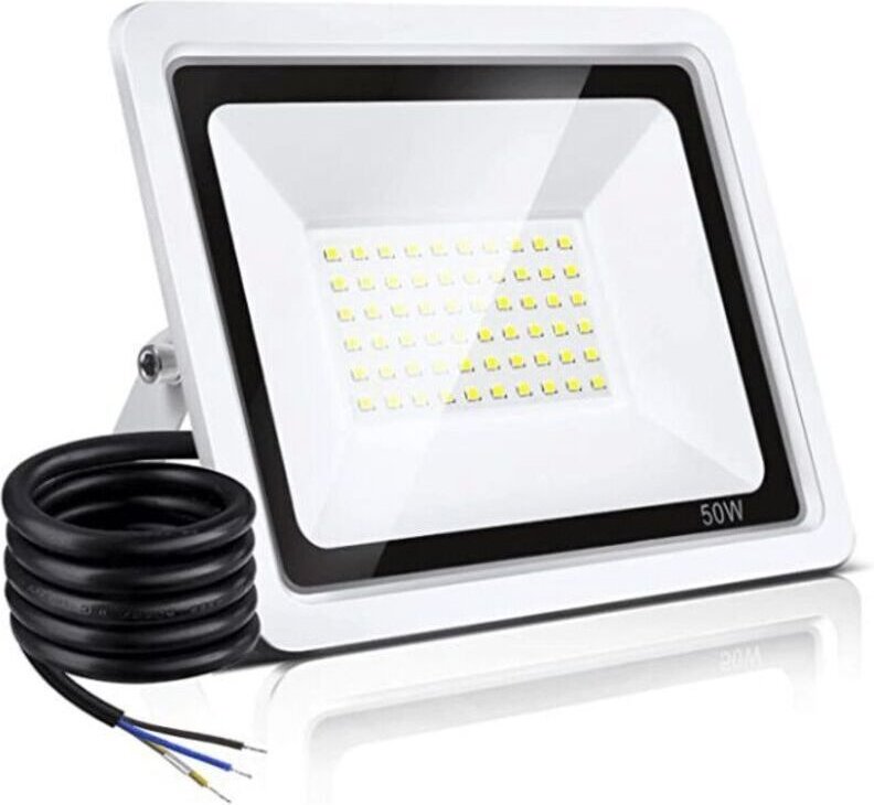 50-W-LED-Flutlicht für den Außenbereich, IP66 wasserdicht, 6500 K, superhelles 10000 lm weißes LED-Flutlicht für Garten,...
