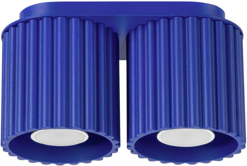 Moderne ultramarinblaue ovale Deckenleuchte 21 cm gerillte Spots 2xGU10 10W AURA Sollux Lighting