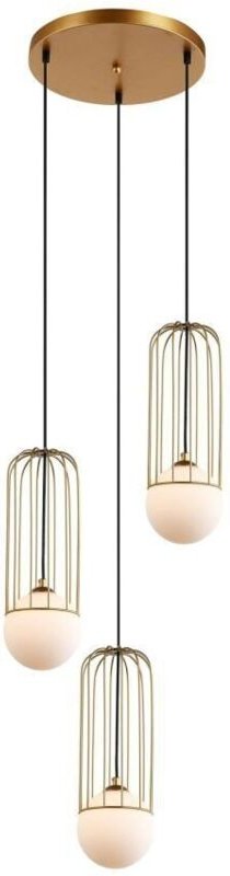 Simon - Moderner hängender Anhänger goldenes 3 Licht mit Gold, weißer Schatten, G9 - Italux
