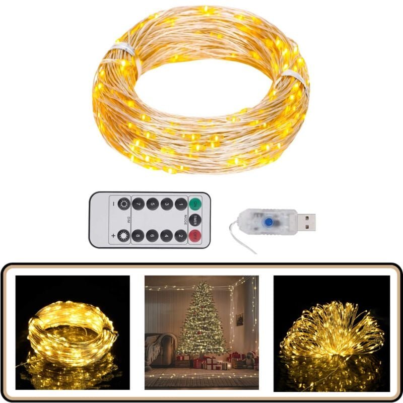 LED-Lichterkette mit 300 LEDs Warmweiß 30 m - LED-Lichterkette - Weihnachtsdeko - Outdoor-Beleuchtung - Indoor-Beleuchtu...