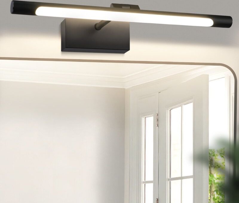 Led Spiegelleuchte Bad Spiegellampe - 40CM Badlampe Wand 6W Badleuchte Badezimmer Schwarz Wandleuchte Wasserdicht IP44 W...