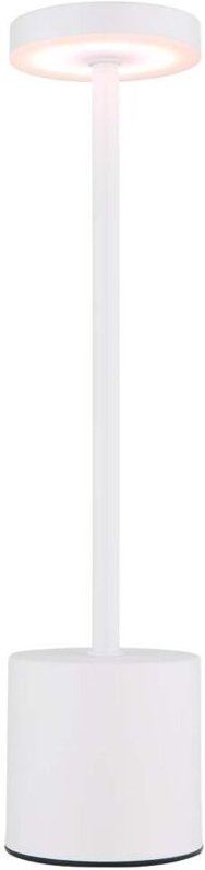 Tischleuchte Lampe Beistelllampe Metall weiß matt LED dimmbar Akku H34cm