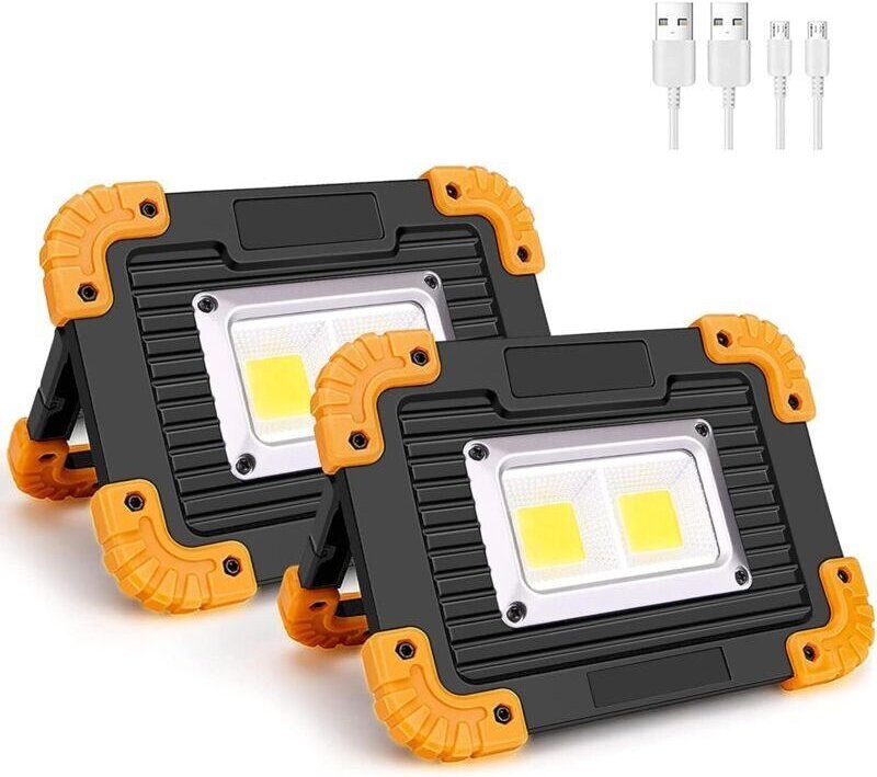 Wiederaufladbarer LED-Flutlichtstrahler, 10 W, 750 lm, USB-betrieben, 4 Modi, wasserdichter Flutlichtstrahler für Wander...