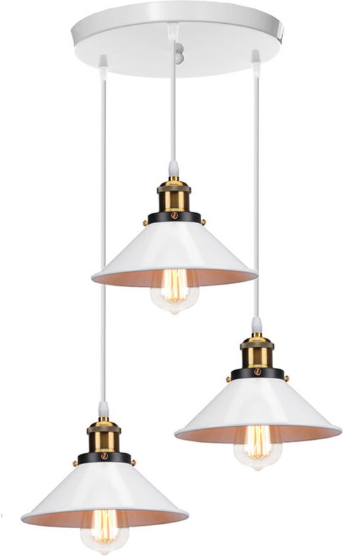 3-Flammige Pendelleuchte Vintage Hängeleuchte Loft Eisen Regenschirm E27 Höhenverstellbar für Küche Wohnzimmer Esszimmer...