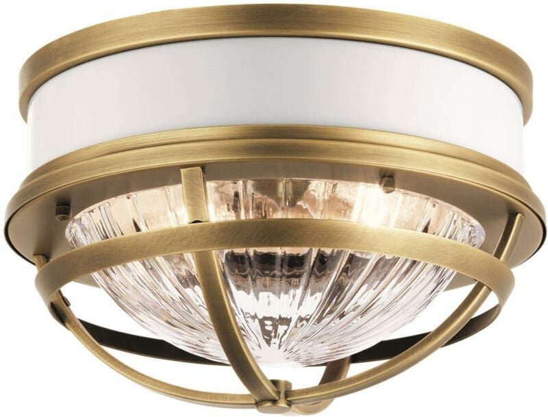 Elstead - Deckenleuchte Wohnzimmerlampe Deckenlampe Messing Weiß Stahl d 30,5 cm