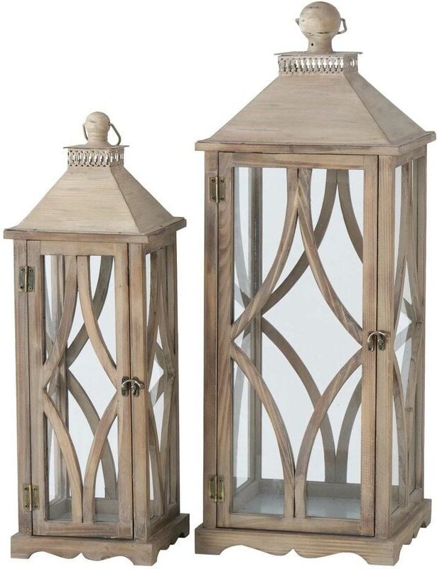 Holzlaterne karol, groß, 2er-Set