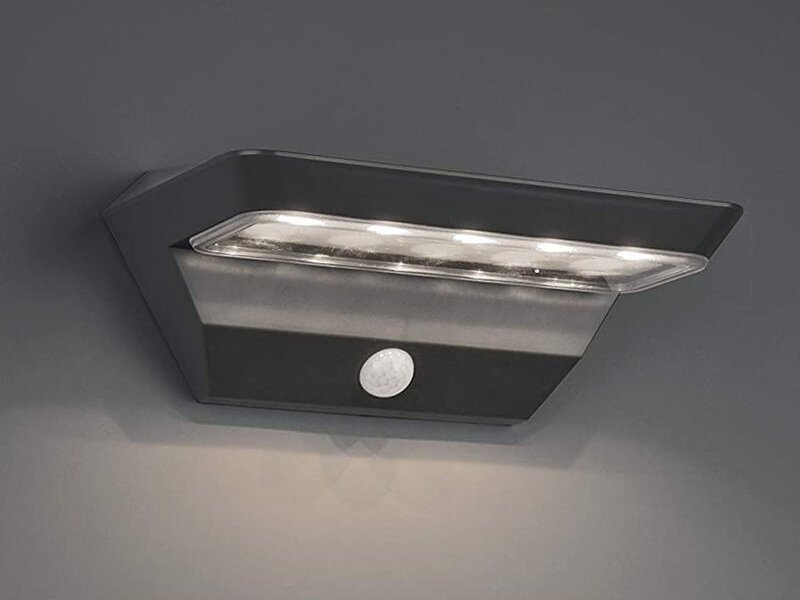 Led Solar Wandleuchte Außenleuchte mendoza mit Bewegungsmelder Anthrazit