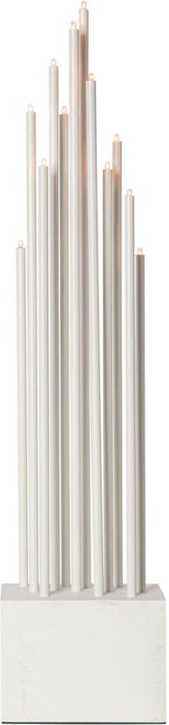 Kerzenleuchter Buzz, Weiß, Metall, 12-flammig, Holz, 65,5cm - Star Trading