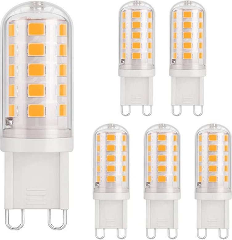 Jusch - 6 G9-LED-Leuchtmittel, 3 w (40 w), 430 lm, 3000 k, 220–240 v, CRI85, energiesparend, Standard-Keramiksockel, war...