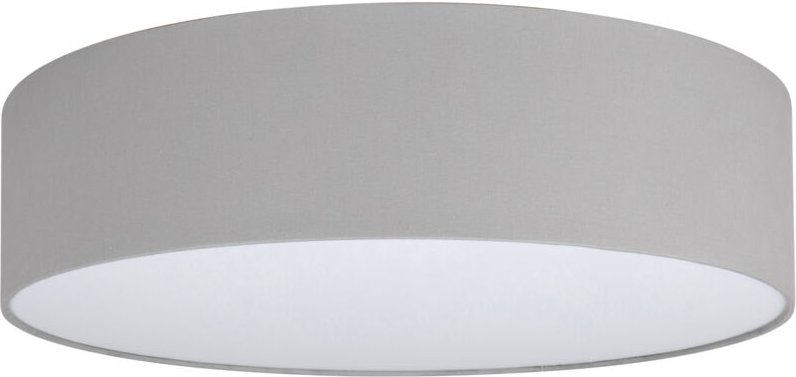 Graue Deckenleuchte 50 cm TONDO, Stoffschirm aus Plexiglas, 3xE27