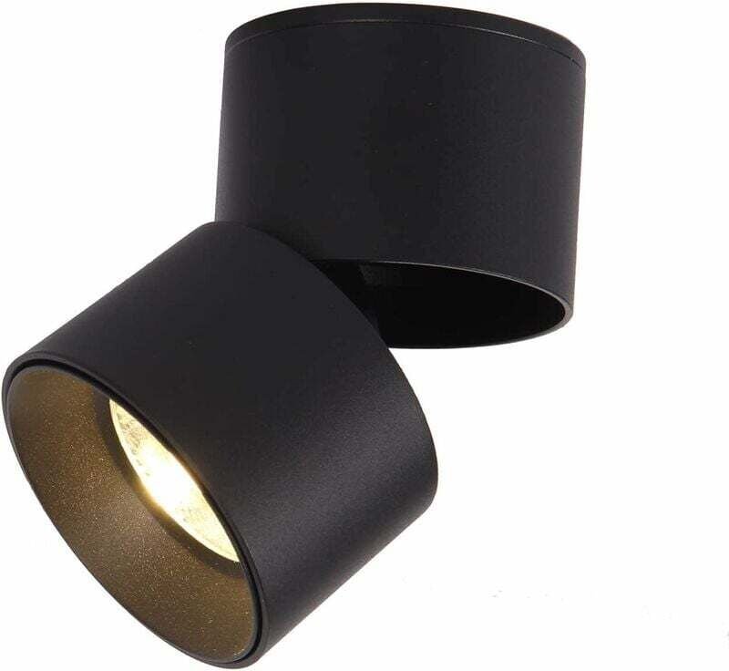 FOREHILL 7W schwenkbarer LED-Deckenstrahler, verstellbarer Winkel, COB-Deckenleuchte, 360°-Drehung (Warmweiß 3000K) (Sch...