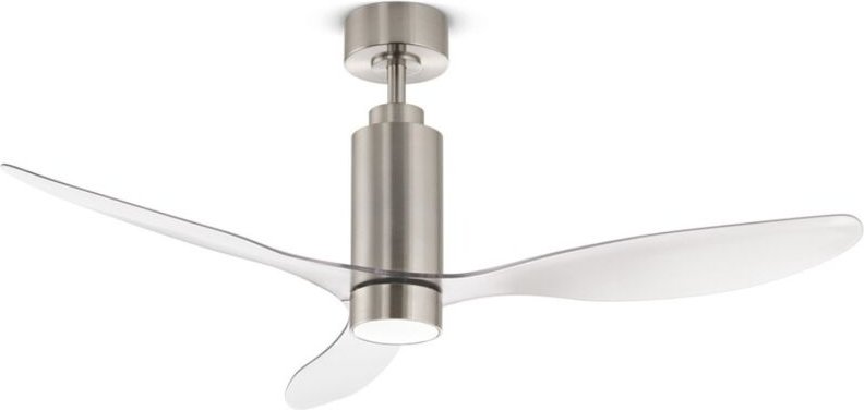 Deckenventilator mit Licht Perenz 7198 cr ct Chrom – ø 132 cm, 3 Flügel, 6 Geschwindigkeiten, Gleichstrommotor 35 w, ger...