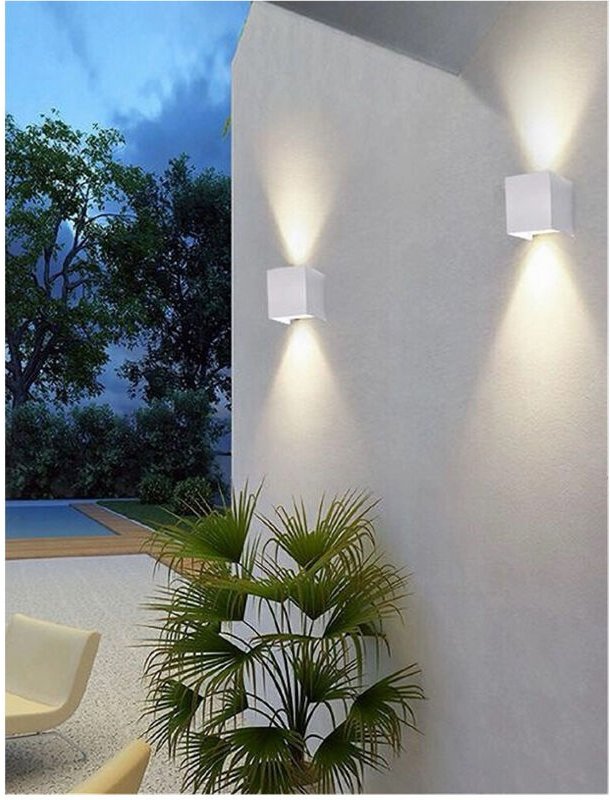 Trade Shop Traesio - Trade Shop - doppelemission led cob wandleuchte 12W outdoor weisses licht 4000K 3000K 6500K ES46 -