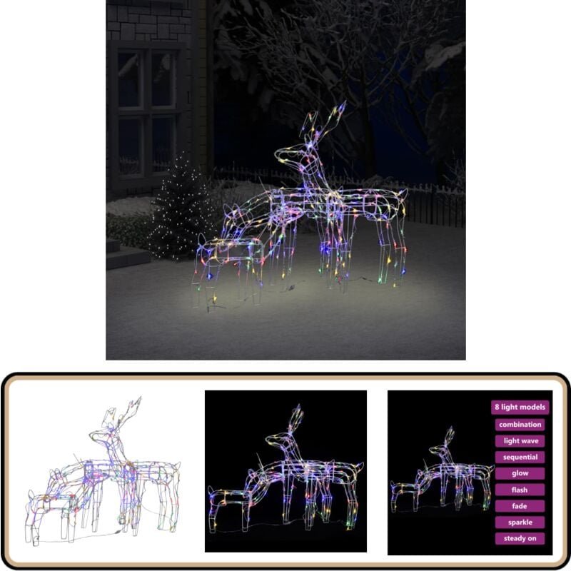 3-tlg. LED-Rentiere Set Weihnachtsdeko 229 LEDs - Weihnachtsdekoration - LED Beleuchtung - Outdoor Deko - Winter Deko - ...