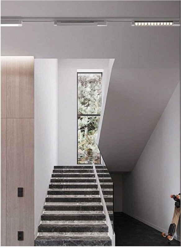 Trade Shop Traesio - Trade Shop - einstellbarer schienenstrahler 12W 6 led weiss schwarz licht 6500K 4000K 3000K PST-27 ...