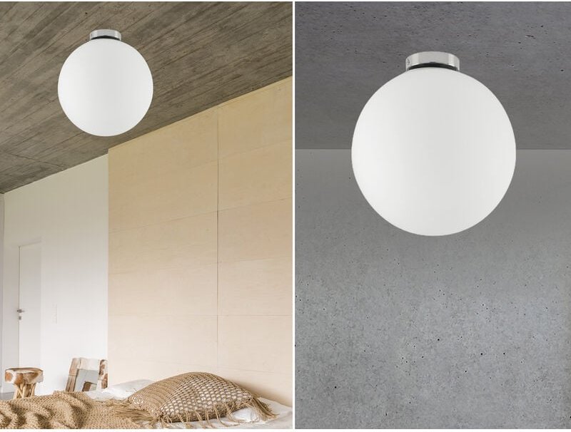 Kleine Deckenleuchte CITY 1 flammig Glaskugel Opal Weiß, Ø 15cm